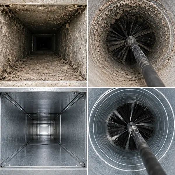 Air Duct Cleaning before and after