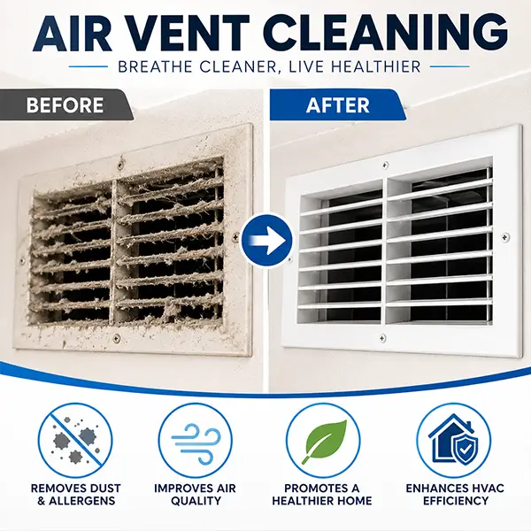 Air Vent Cleaning before and after