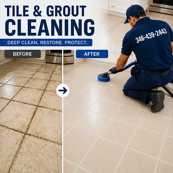 Tile and Grout Cleaning before and after